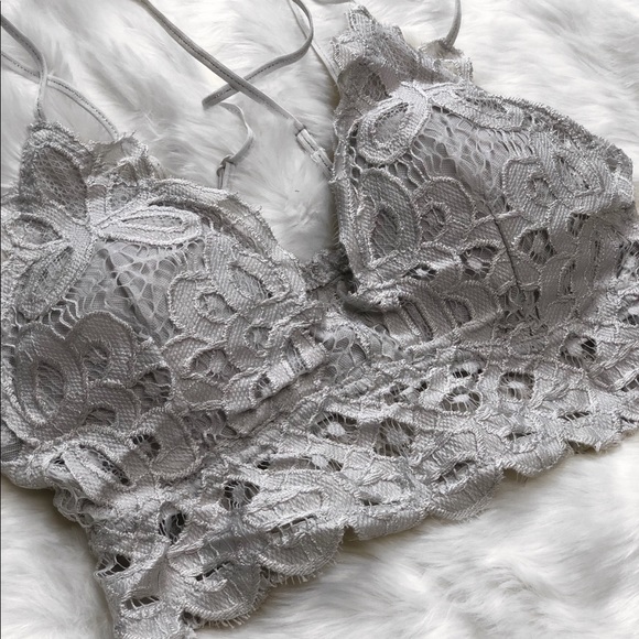 RESTOCKED Lena Crochet Lace Bralette - Dove - Picture 2 of 5
